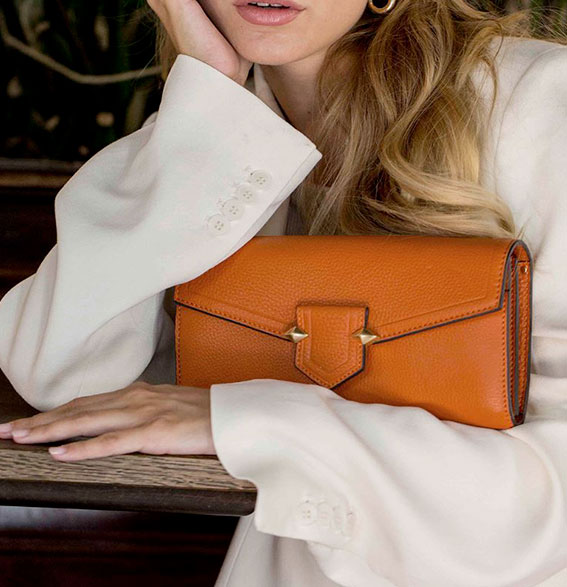Pochette en cuir pour femme